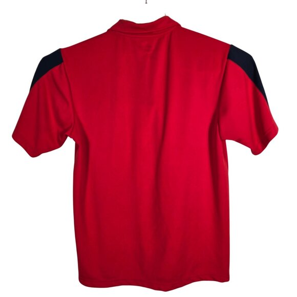 Majestic Washington Nationals Embroidered Logo Polo Shirt Large Red Short Sleeve - Picture 3 of 5